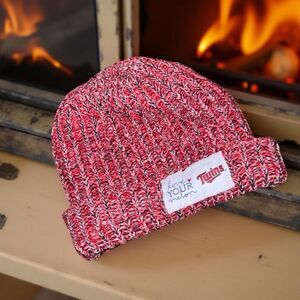 Love Your Melon & MN Twins Collab Red Dark Blue Knit Logo Winter Beanie